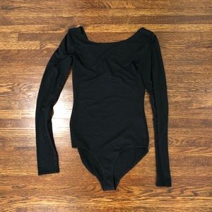 Aritzia Wilfred Free Black Bodysuit Low Back